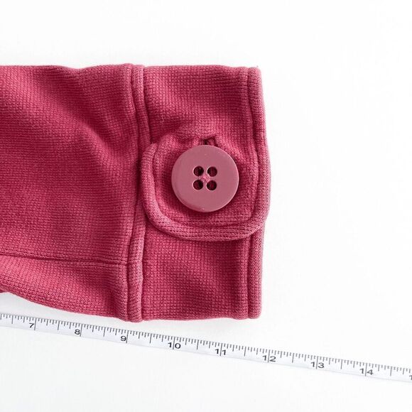 Banana Republic Women's 3/4 Sleeve Button Front Pea Coat Red Medium - Picture 3 of 9